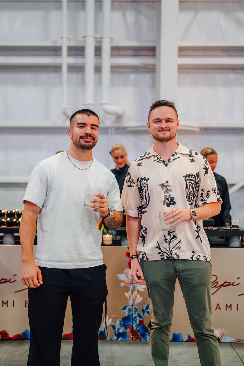 Dawson Gant at a Miami networking event with a friend